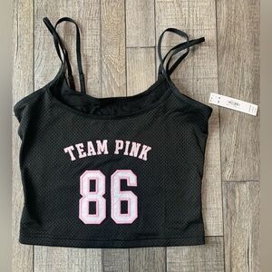 Nwt Victoria secret PINK Black Team 86 Crop Top